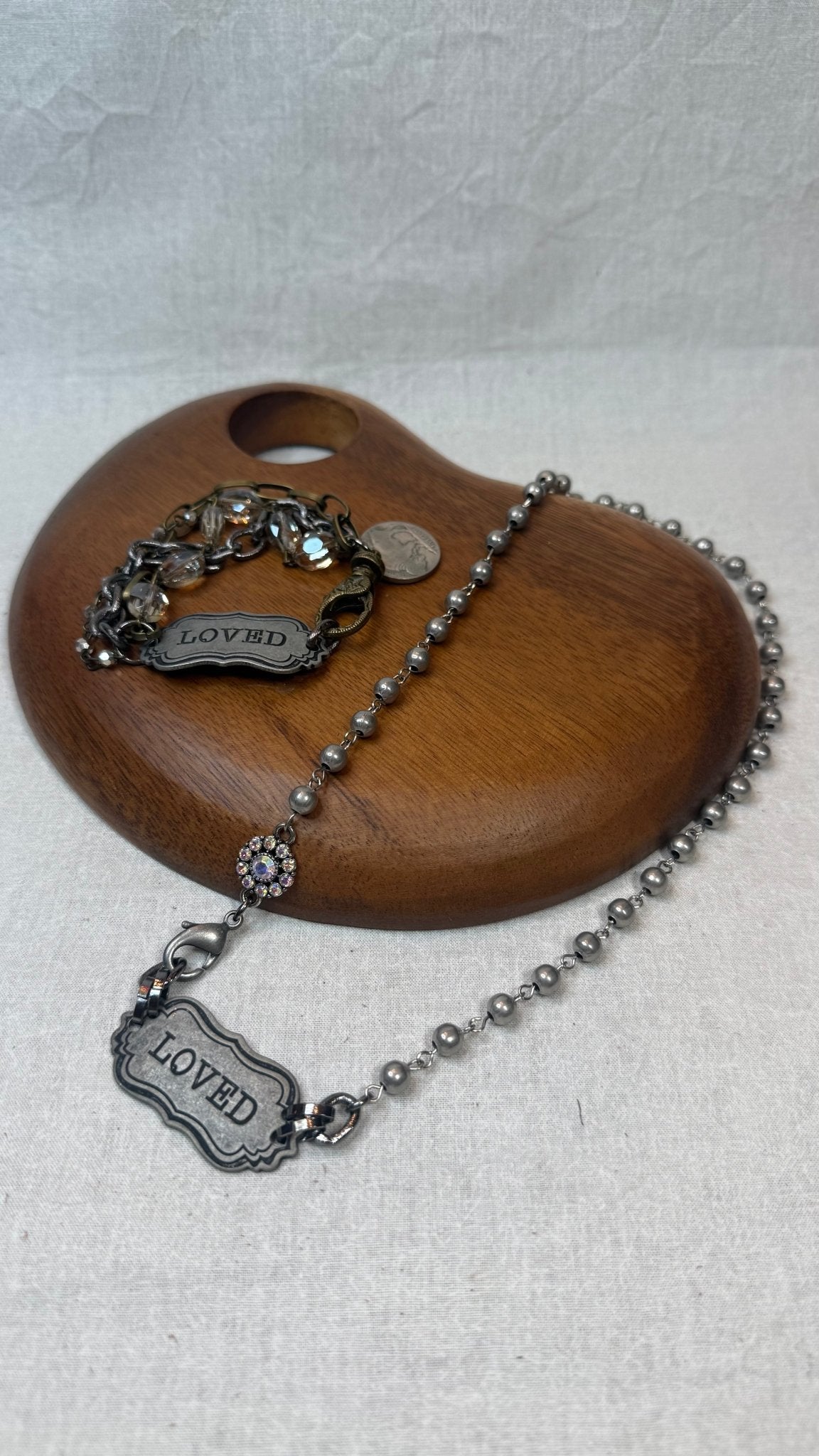 Loved Vintage Stamped Bar Necklace - Vintage Vault Boutique