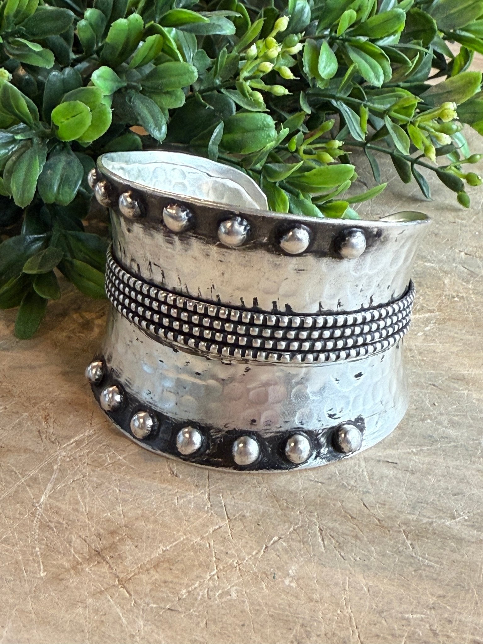 Distressed Embellished Cuff - Vintage Vault Boutique
