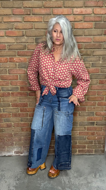 Upside Down Style Denim Pants