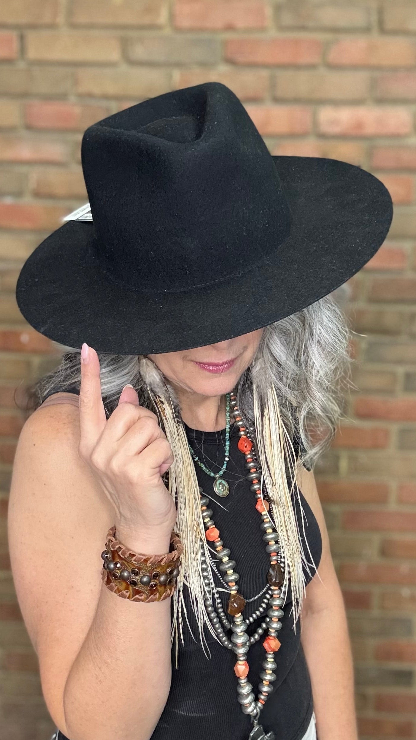 Black Felt Unbanded Hat