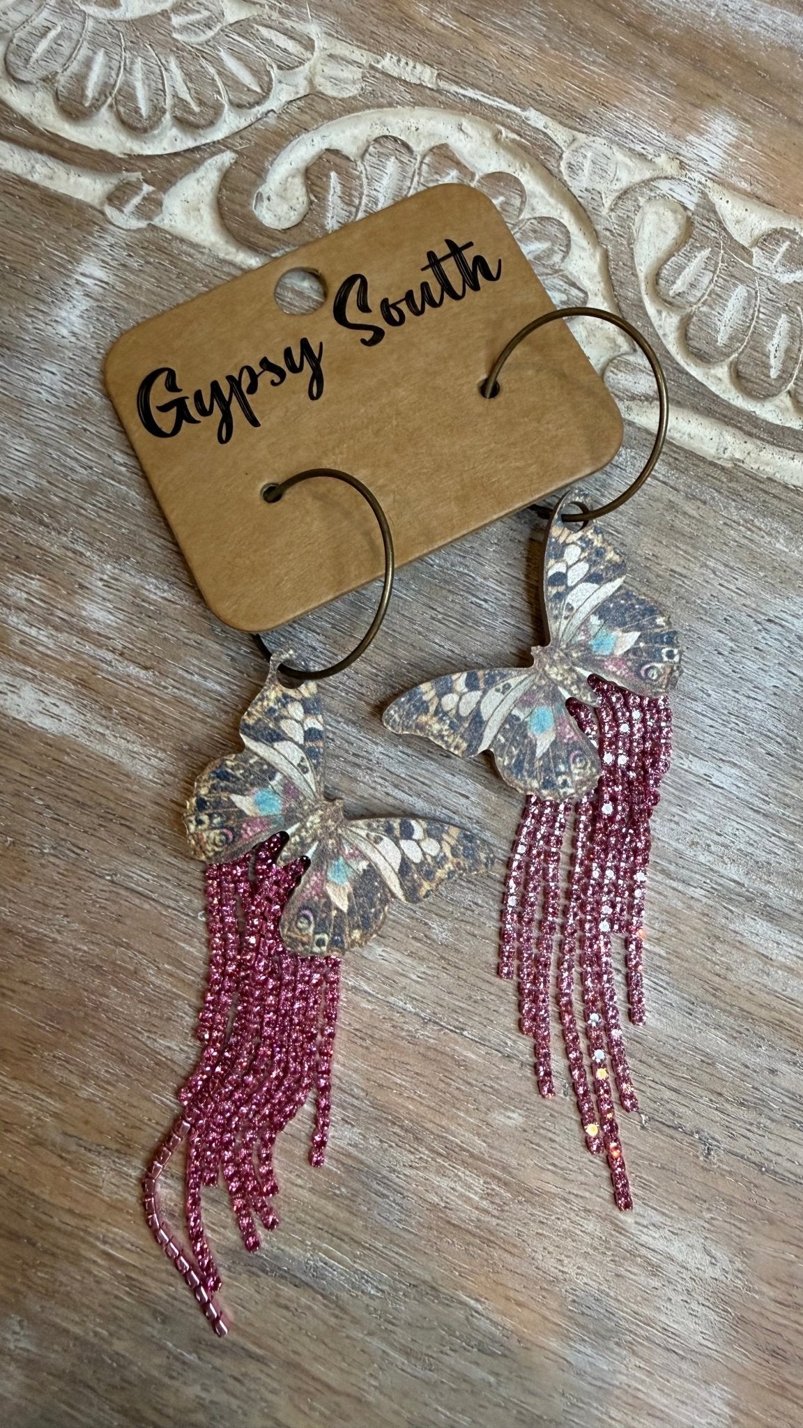 Butterfly Bling Earring - Vintage Vault Boutique