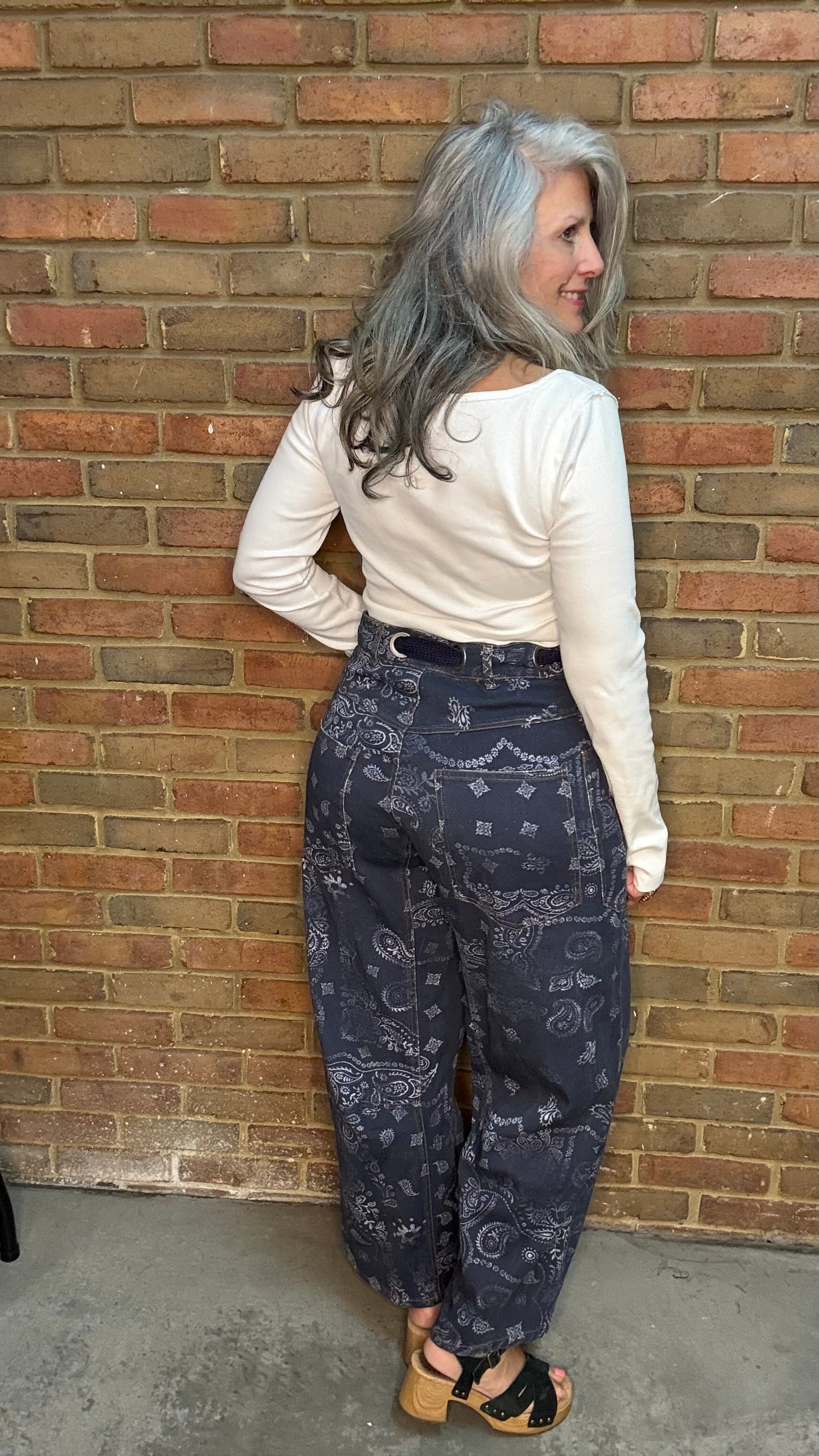 Bandana Barrel Pant With Tie Belt