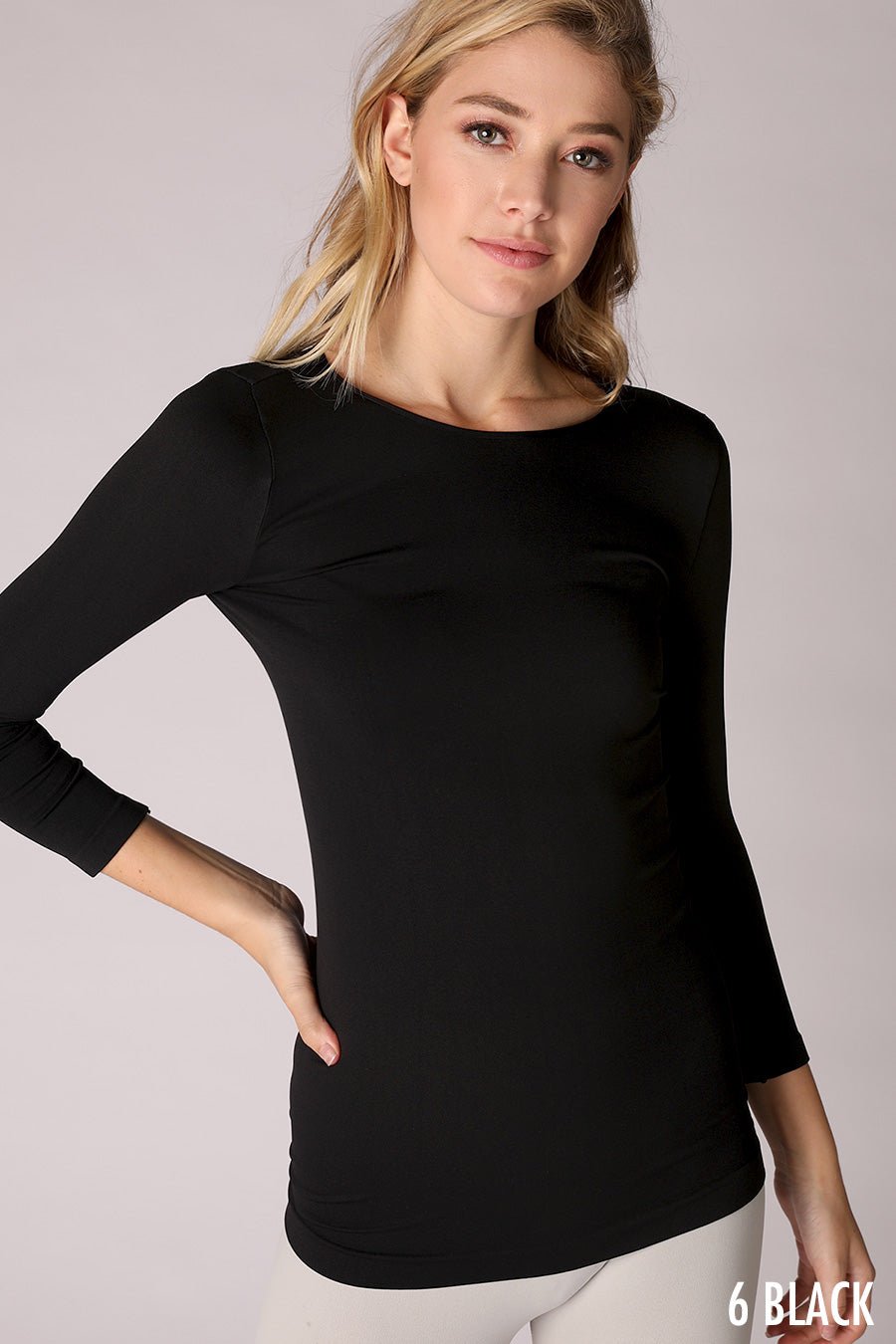 3/4 Sleeve Crew Neck Top - Vintage Vault Boutique