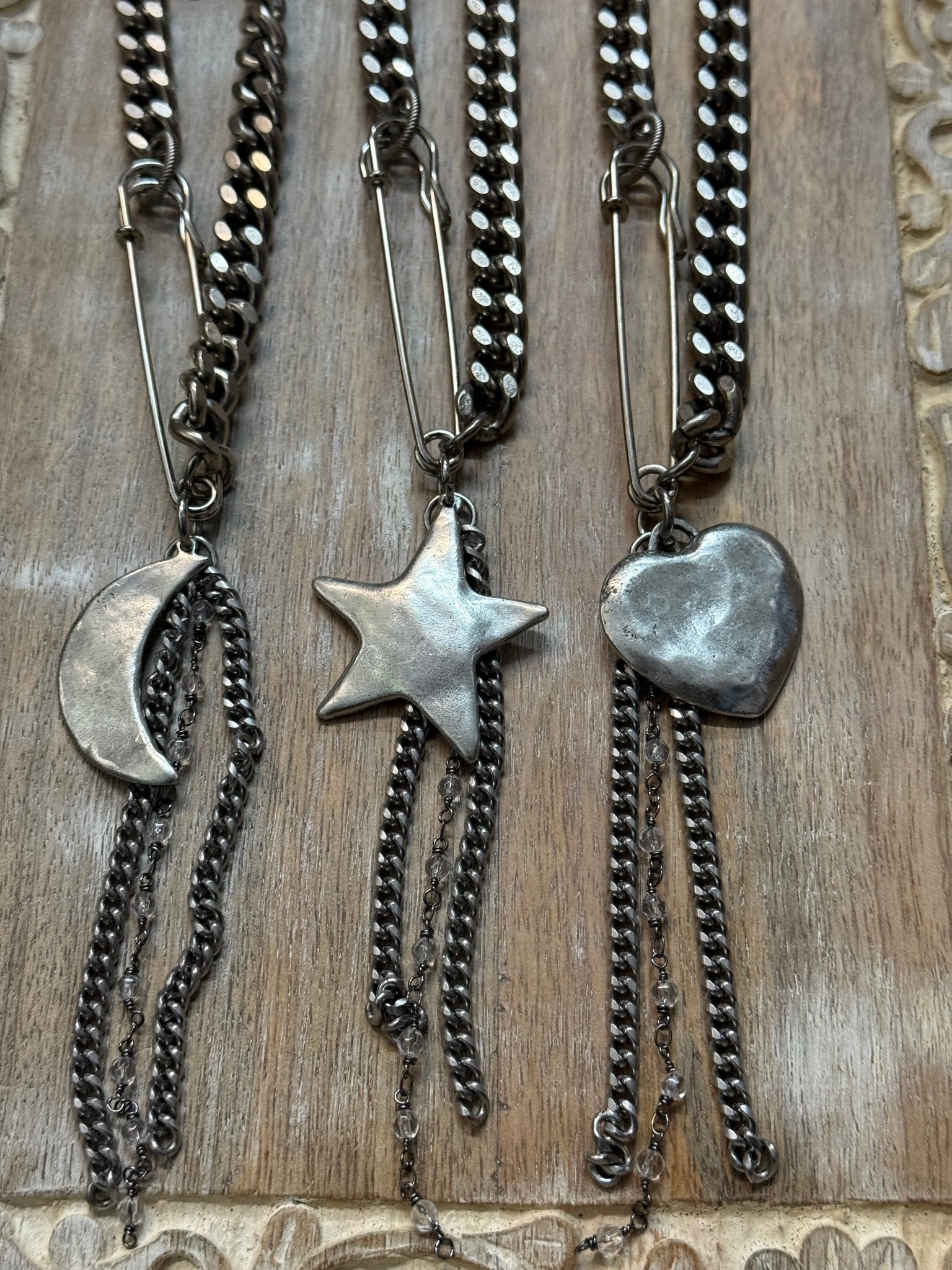 Safety Pin Necklace - Vintage Vault Boutique