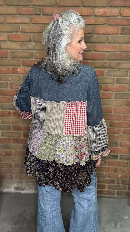 Artistic Fusion Overdyed Tiered Top