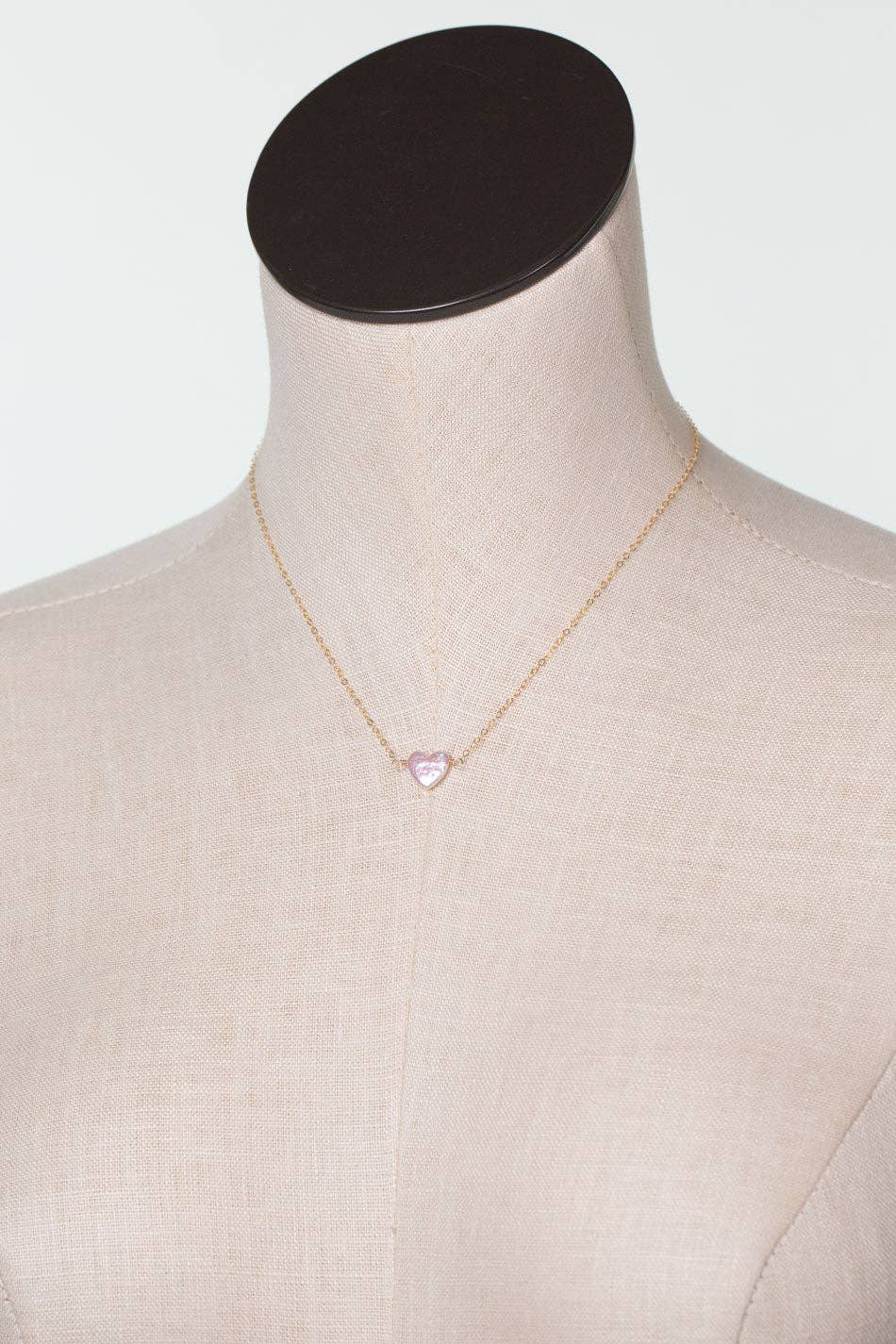 Bold Heart 15.5-17.5"  Freshwater Pearl Heart Simple Necklace