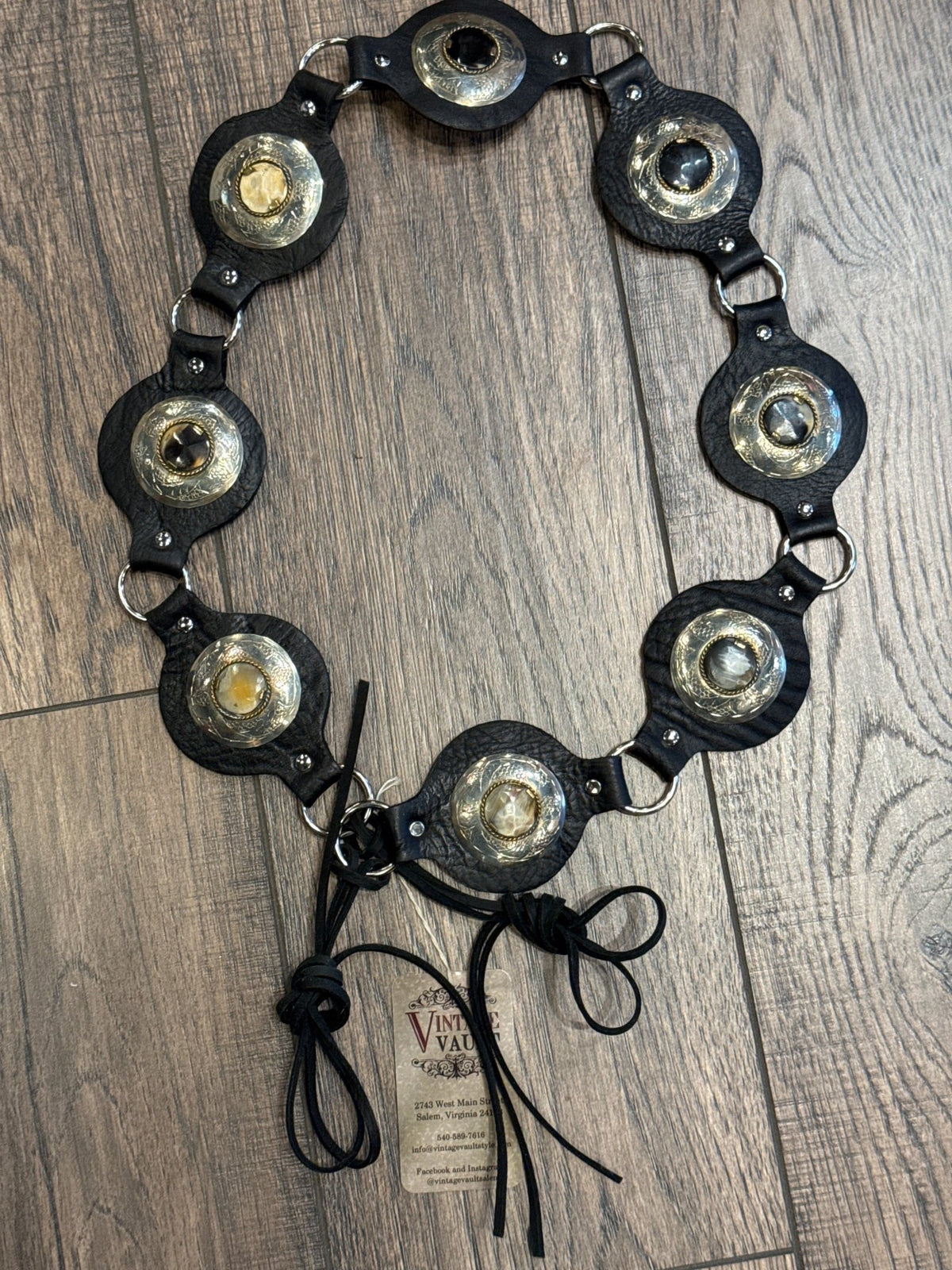 Multy Circle Buckles Tie Belt - Vintage Vault Boutique