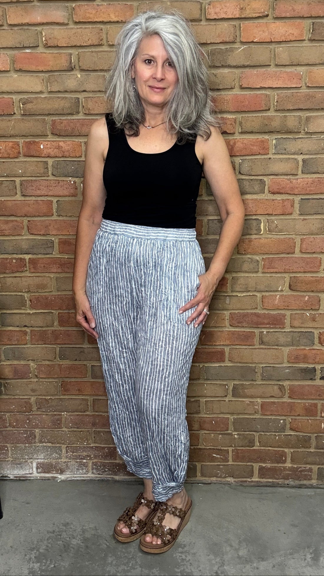 Crinkle Stripe Pant