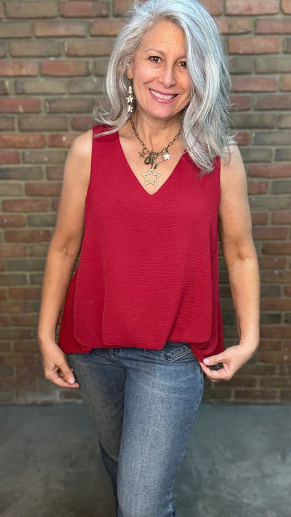 Red Balloon Front Tank Top - Vintage Vault Boutique