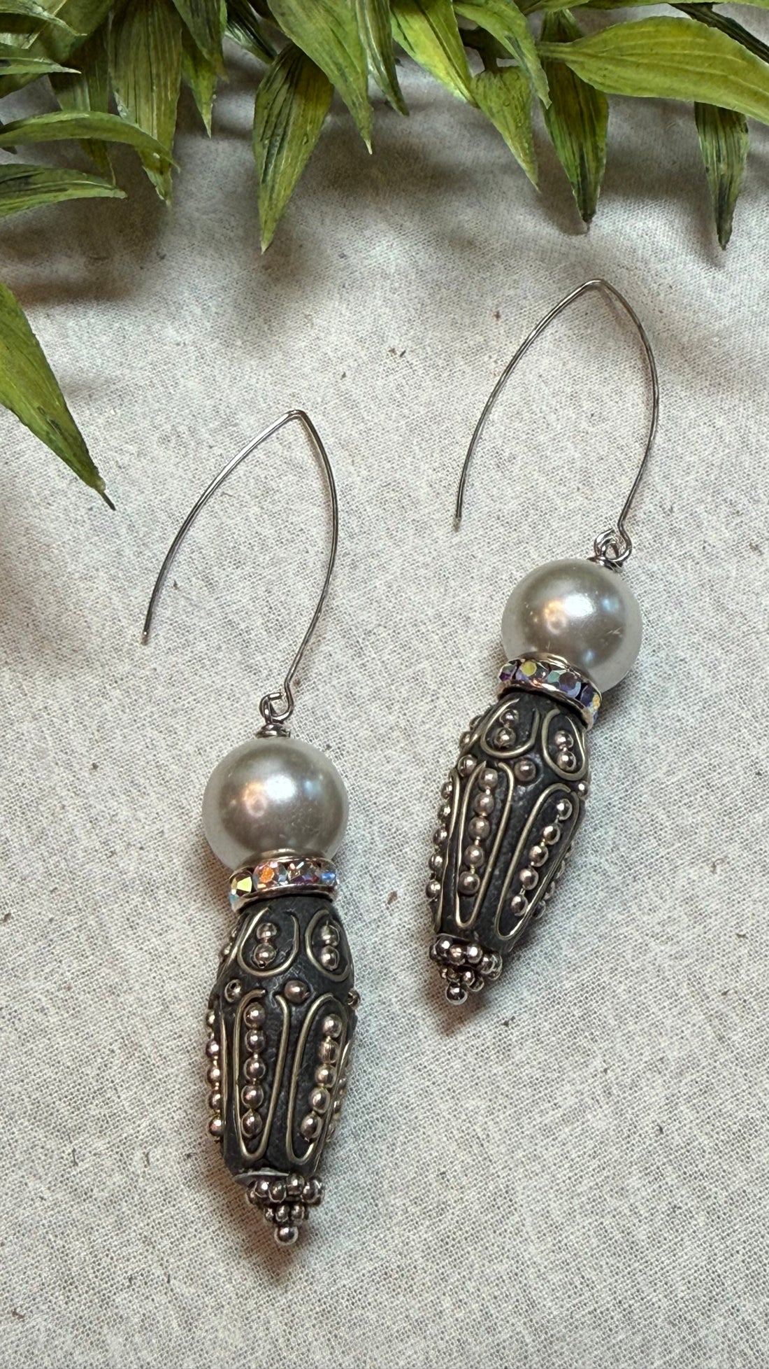 Pearl on Orb Drop Earring
