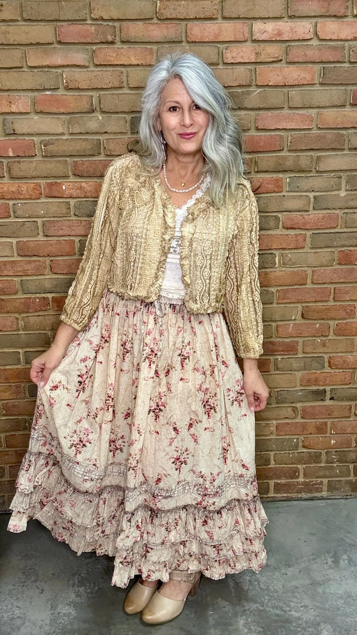 Vintage Wash Pin Tuck Ruffle Skirt - Vintage Vault Boutique
