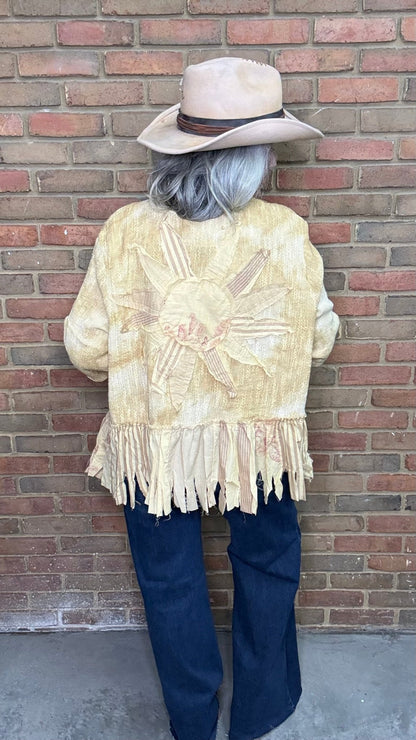 Daisy Mae Yellow Open Front Jacket - Vintage Vault Boutique