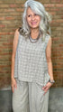 Moon Plaid Slit Side Tank - Vintage Vault Boutique