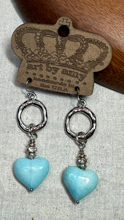 Aqua Heart Earring