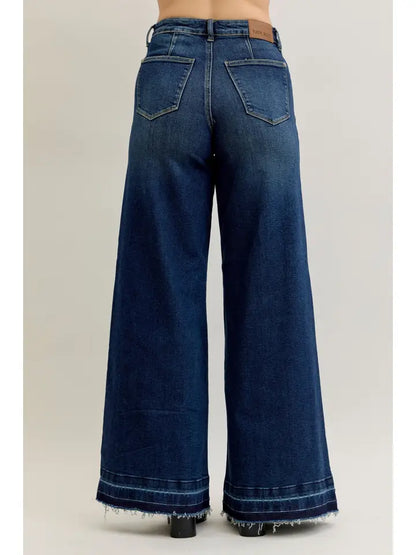Judy Blue Palazzo Front Patch Pocket Jeans
