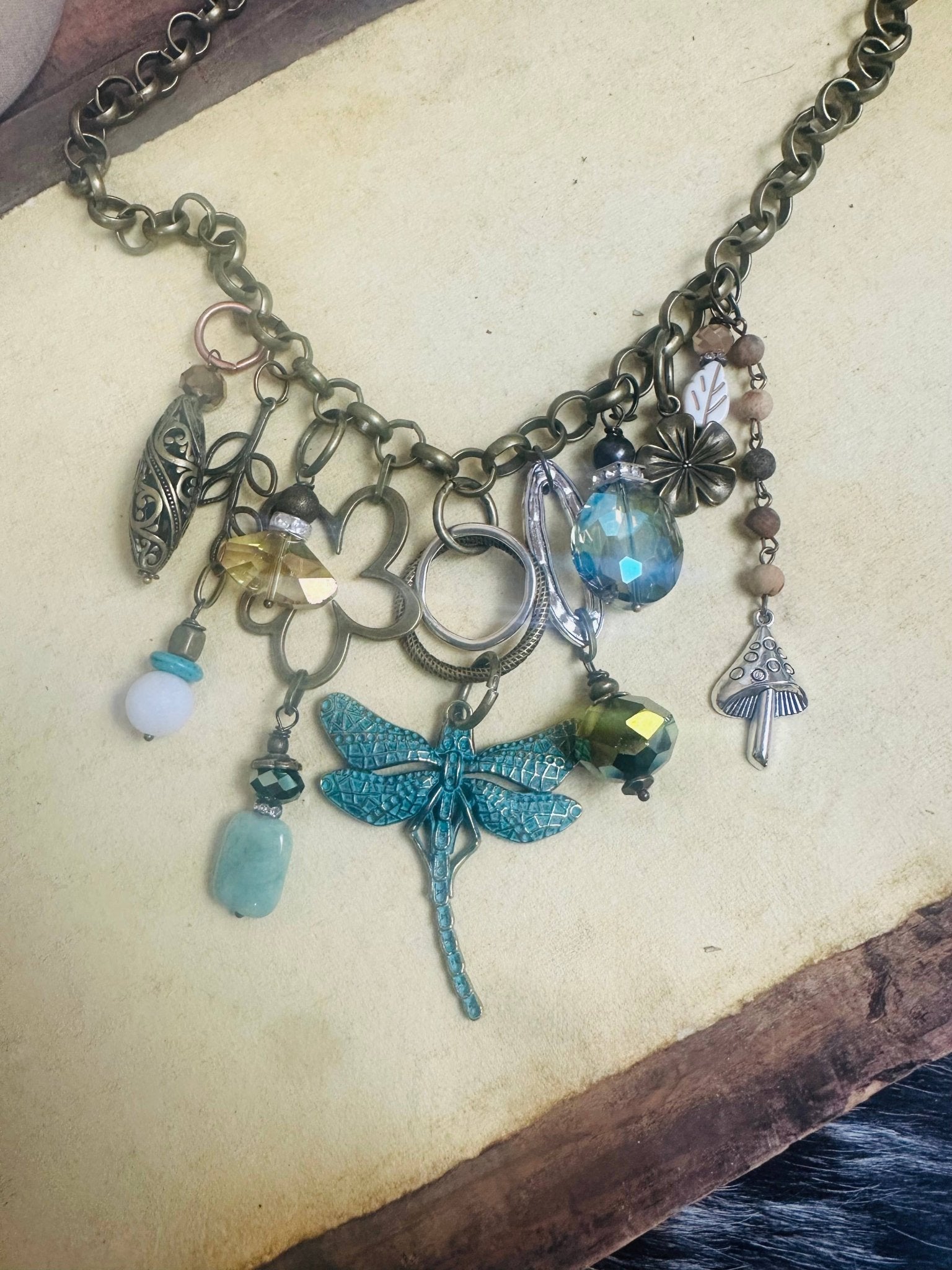 Gypsy Junk Originals - Dragonfly Necklace - Vintage Vault Boutique