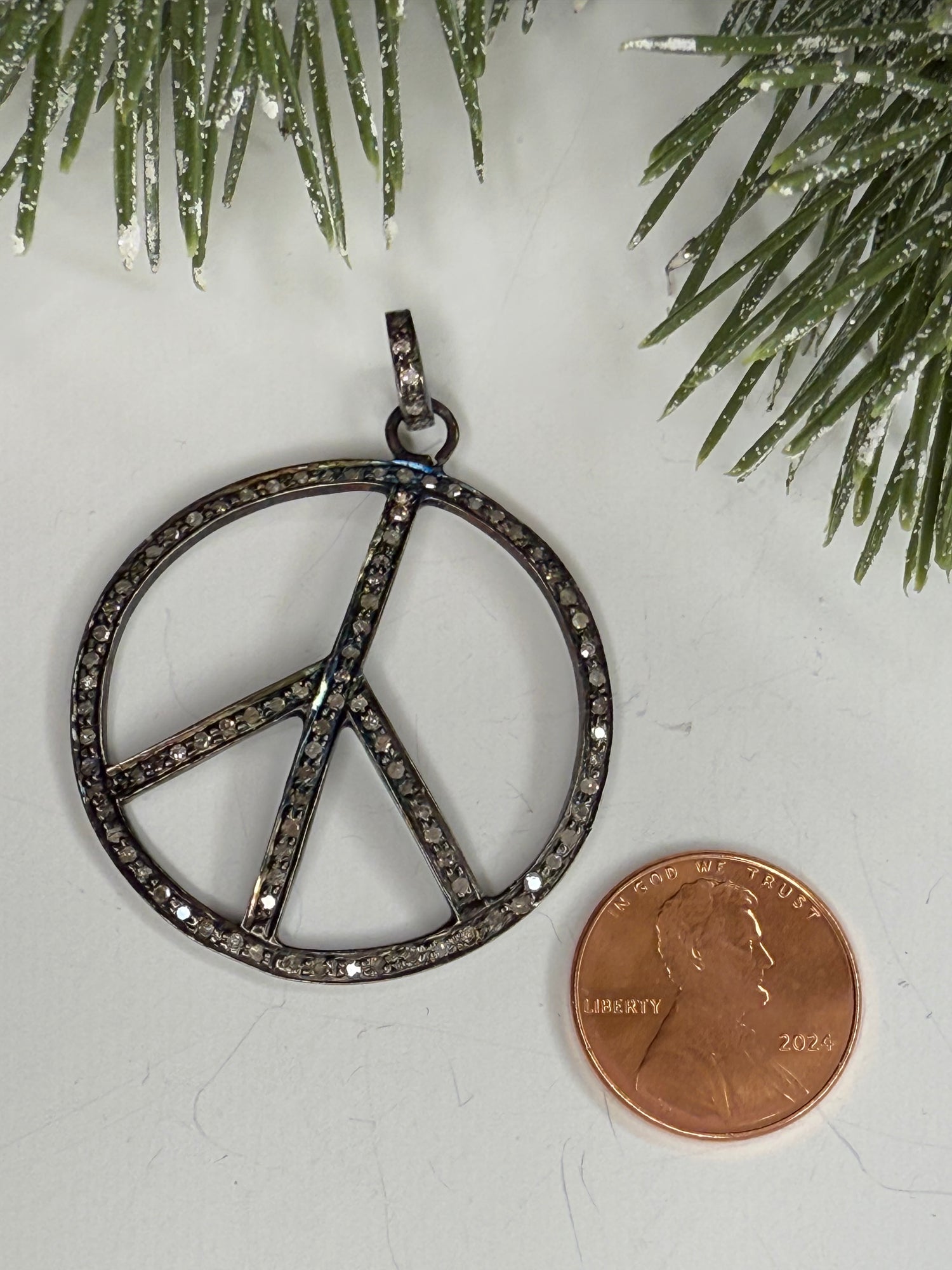 Peace Pave Diamond Pendant
