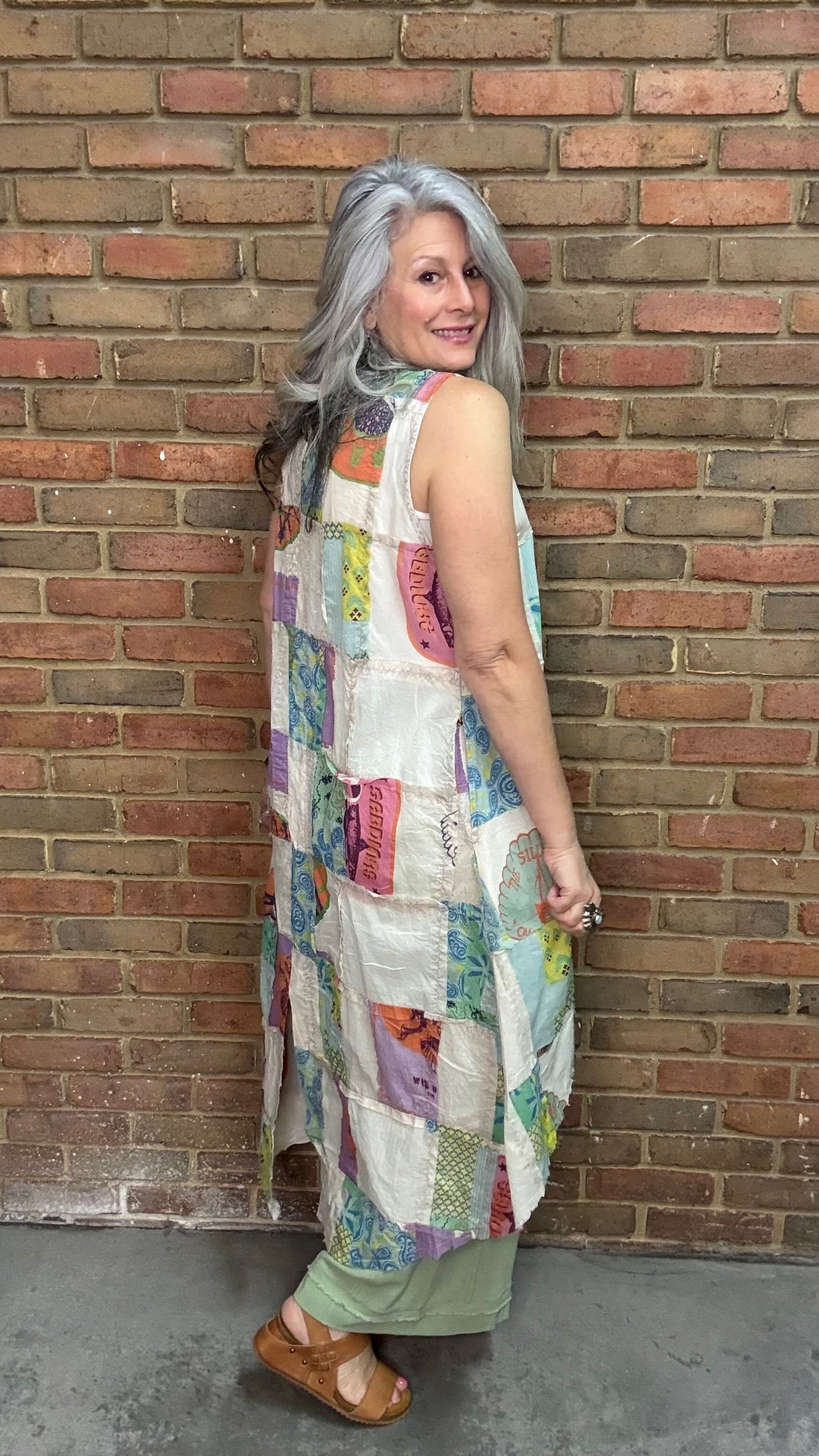 Patchwork Button Up Vest