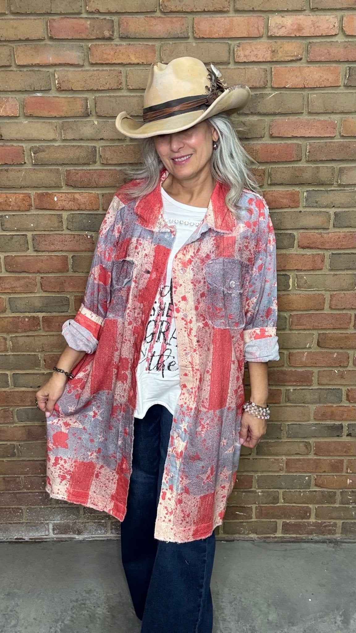 Faded Glory Button Up Top - Vintage Vault Boutique