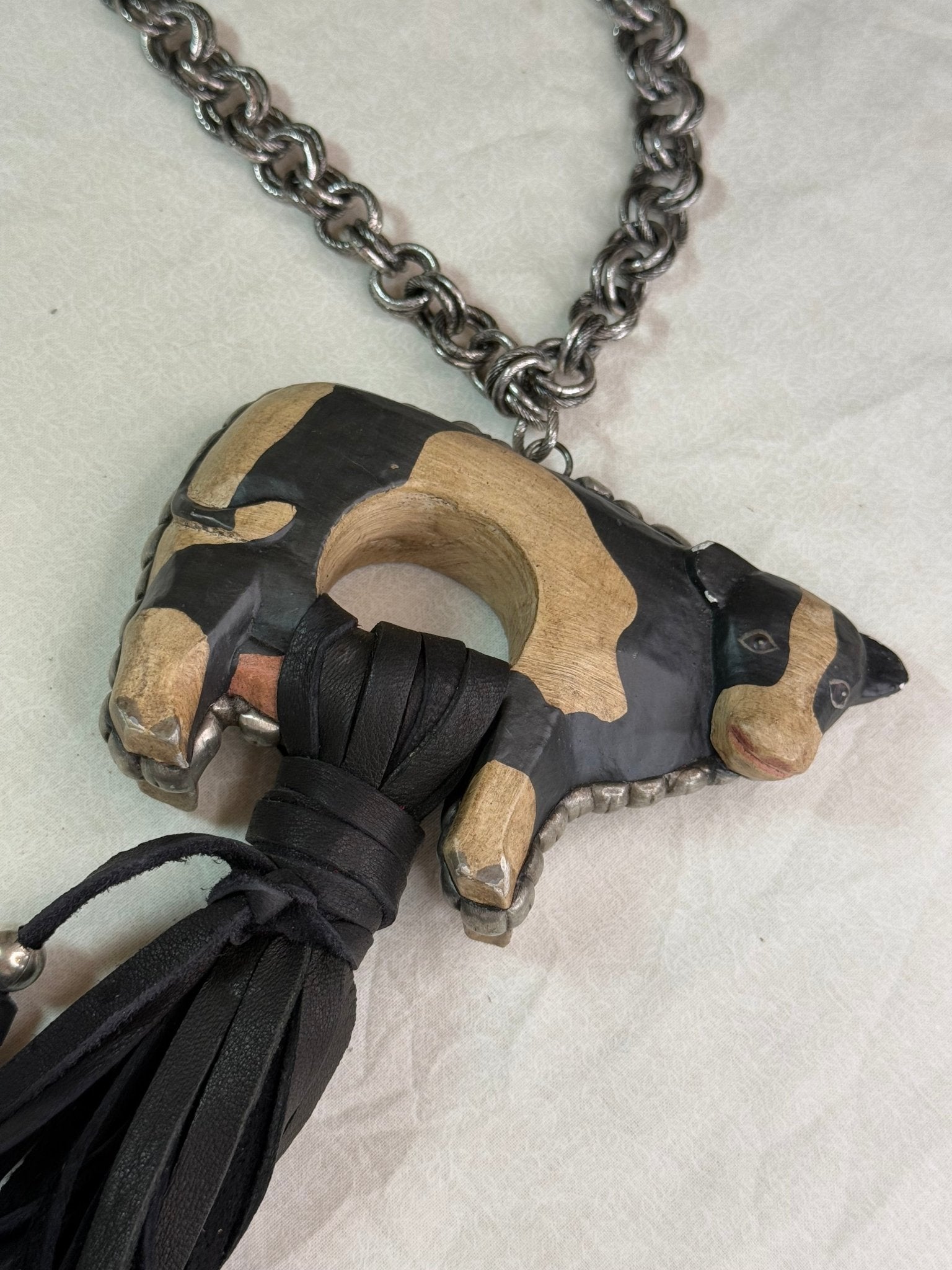 Wooden Cow Tassel Necklace - Vintage Vault Boutique