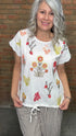 Embroidered Tie Hem Top - Vintage Vault Boutique