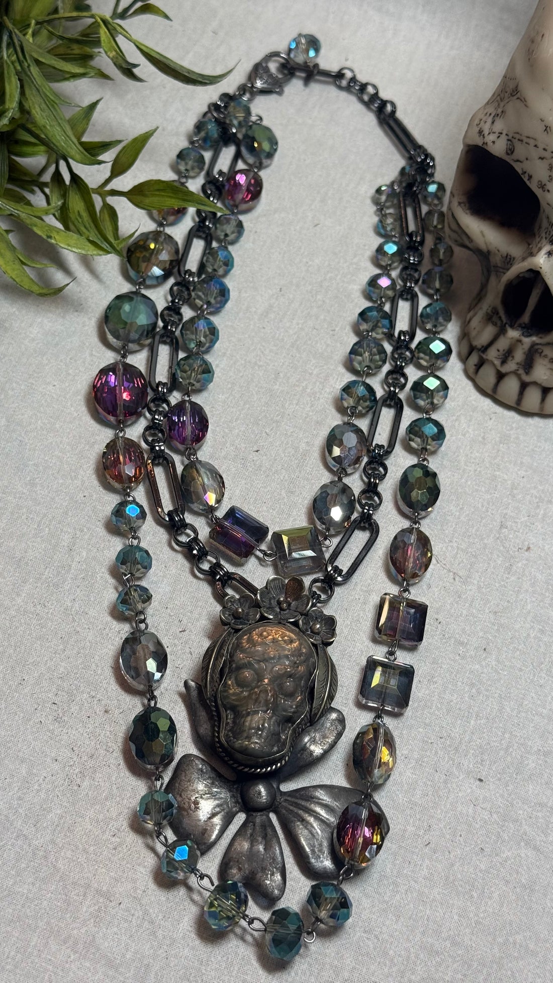 Skull in the Bling Neclace