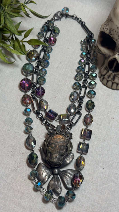 Skull in the Bling Neclace