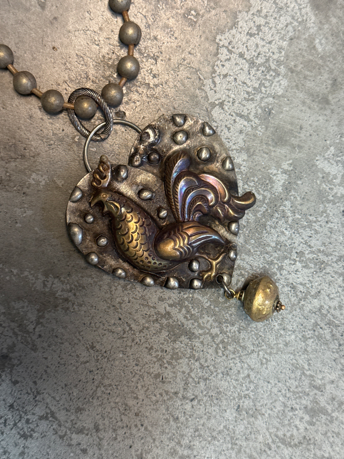 Rooster Heart Necklace