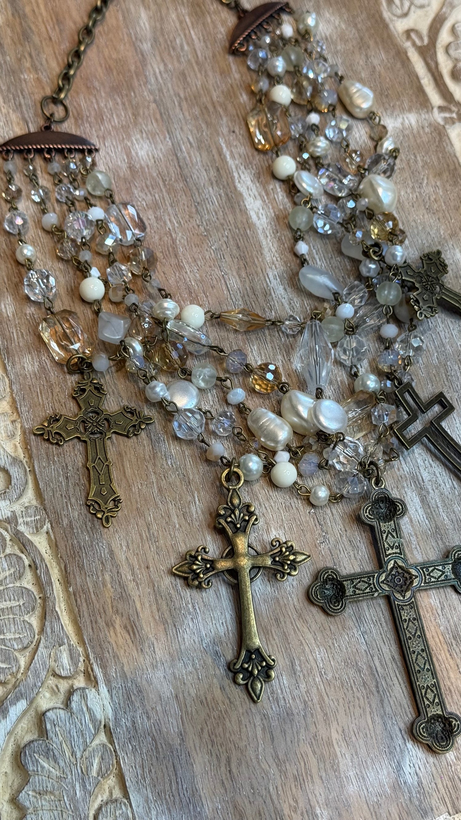 Five Strand Cross Necklace