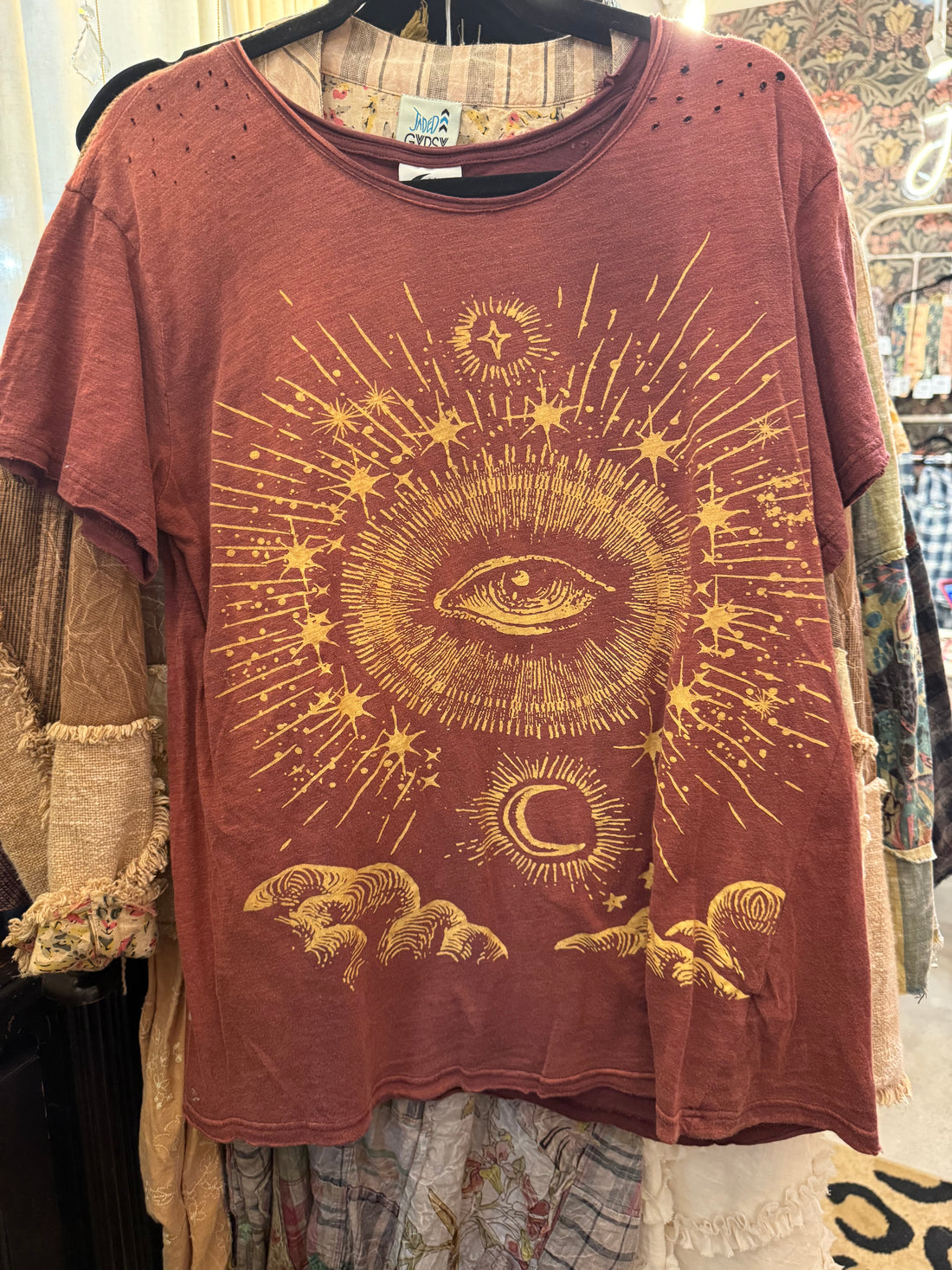 Moon Dance Tee - Wine Evil Eye