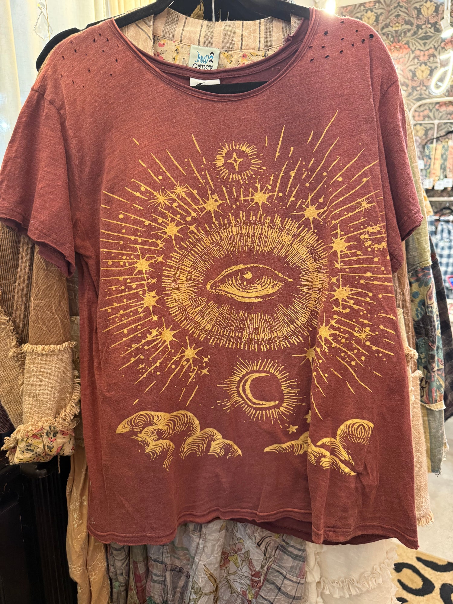 Moon Dance Tee - Wine Evil Eye