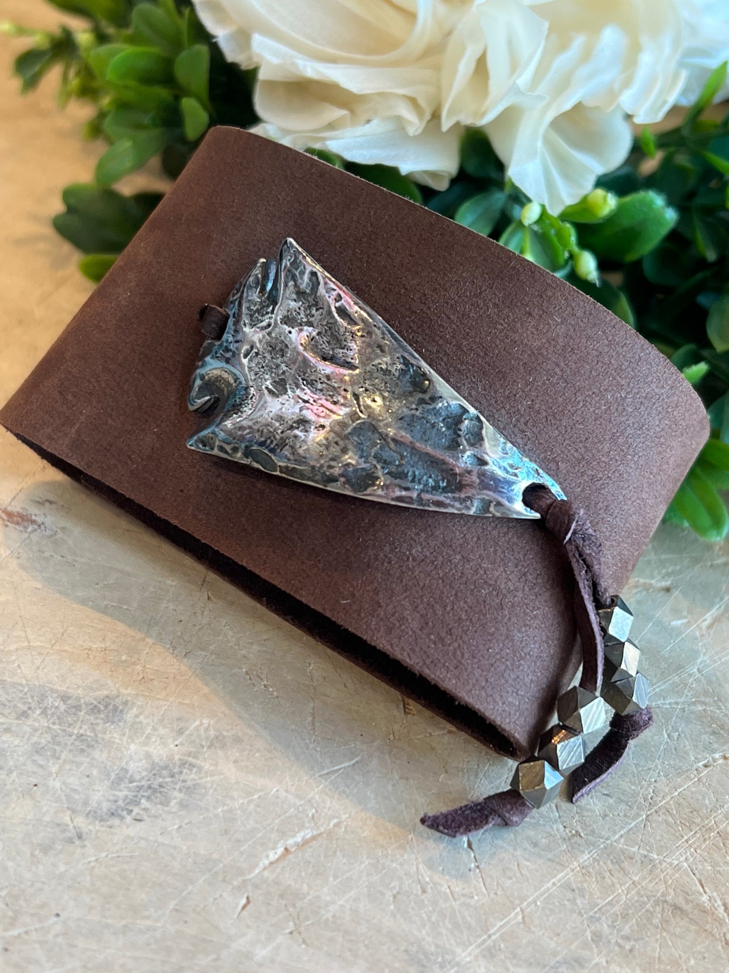 Leather Cuff with Arrow Head
