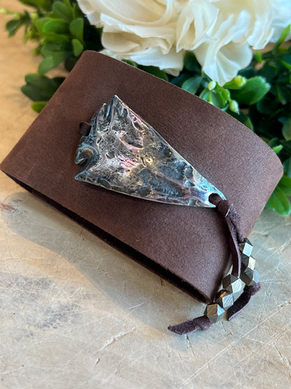 Leather Cuff with Arrow Head