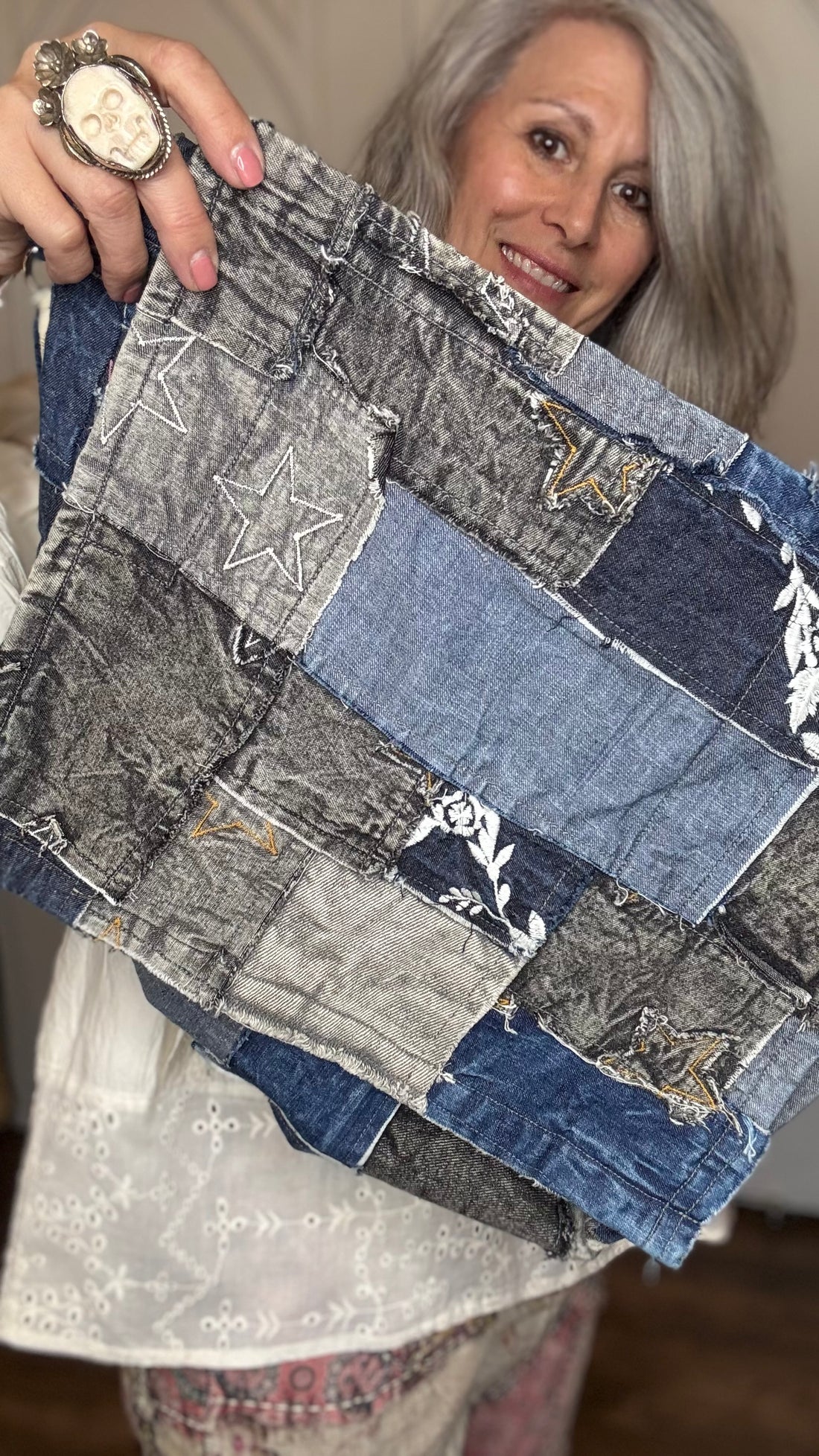 Denim Patch Bag