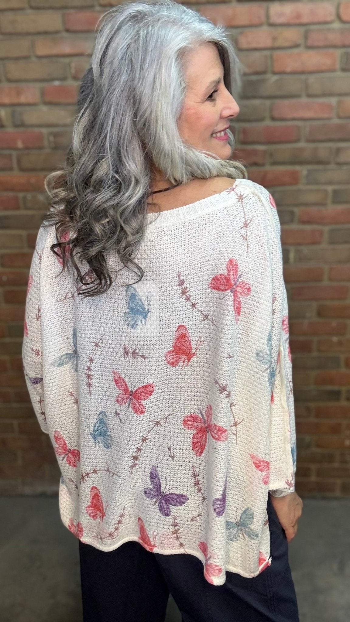 Half Sleeve Butterfly Sweater - Vintage Vault Boutique