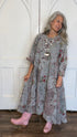 Floral Patchwork Long Cotton Dress - Vintage Vault Boutique