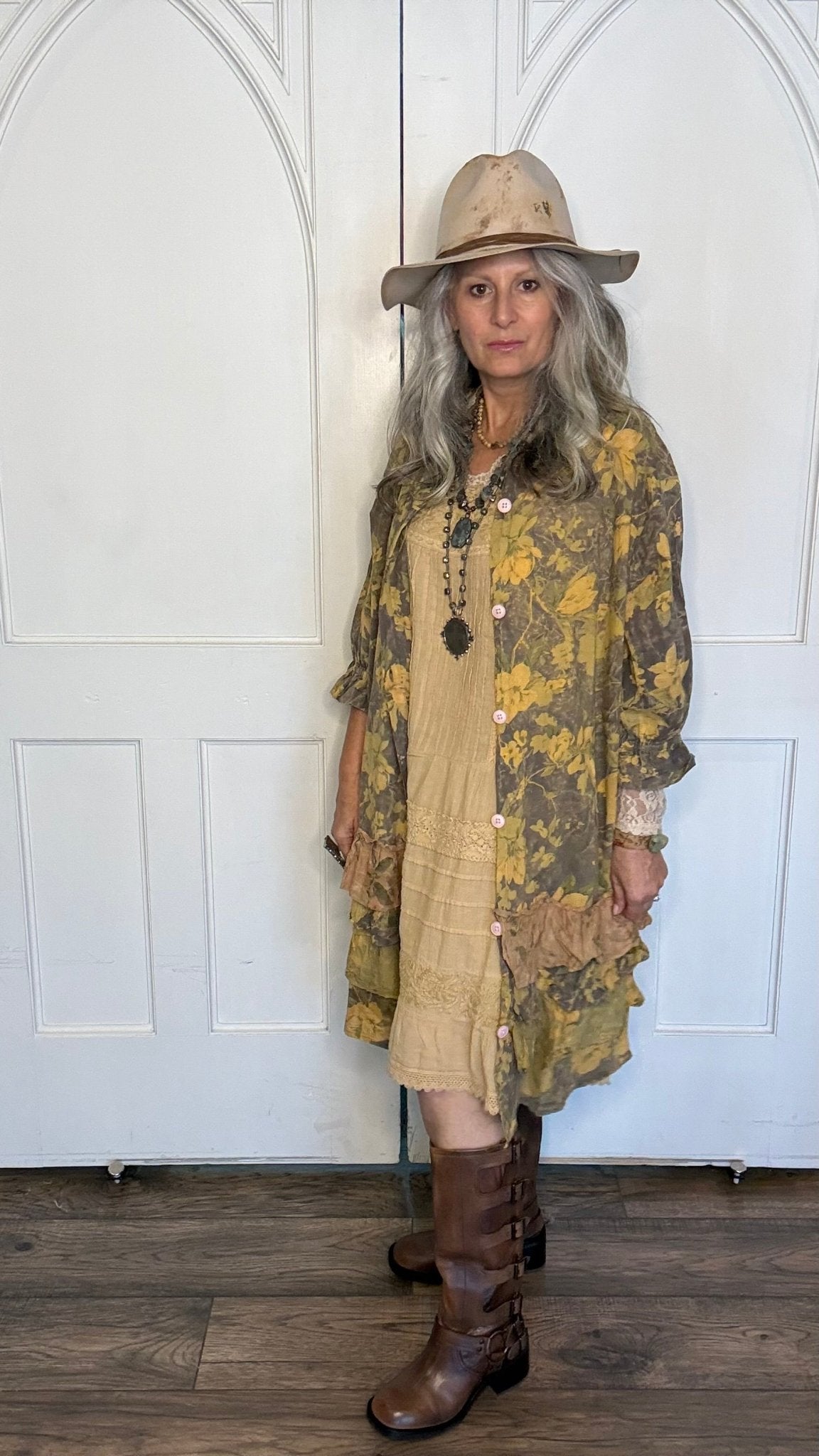 Painted Petal Duster - Vintage Vault Boutique