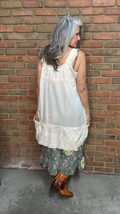 Ivory Pocket Camisole Dress - Vintage Vault Boutique