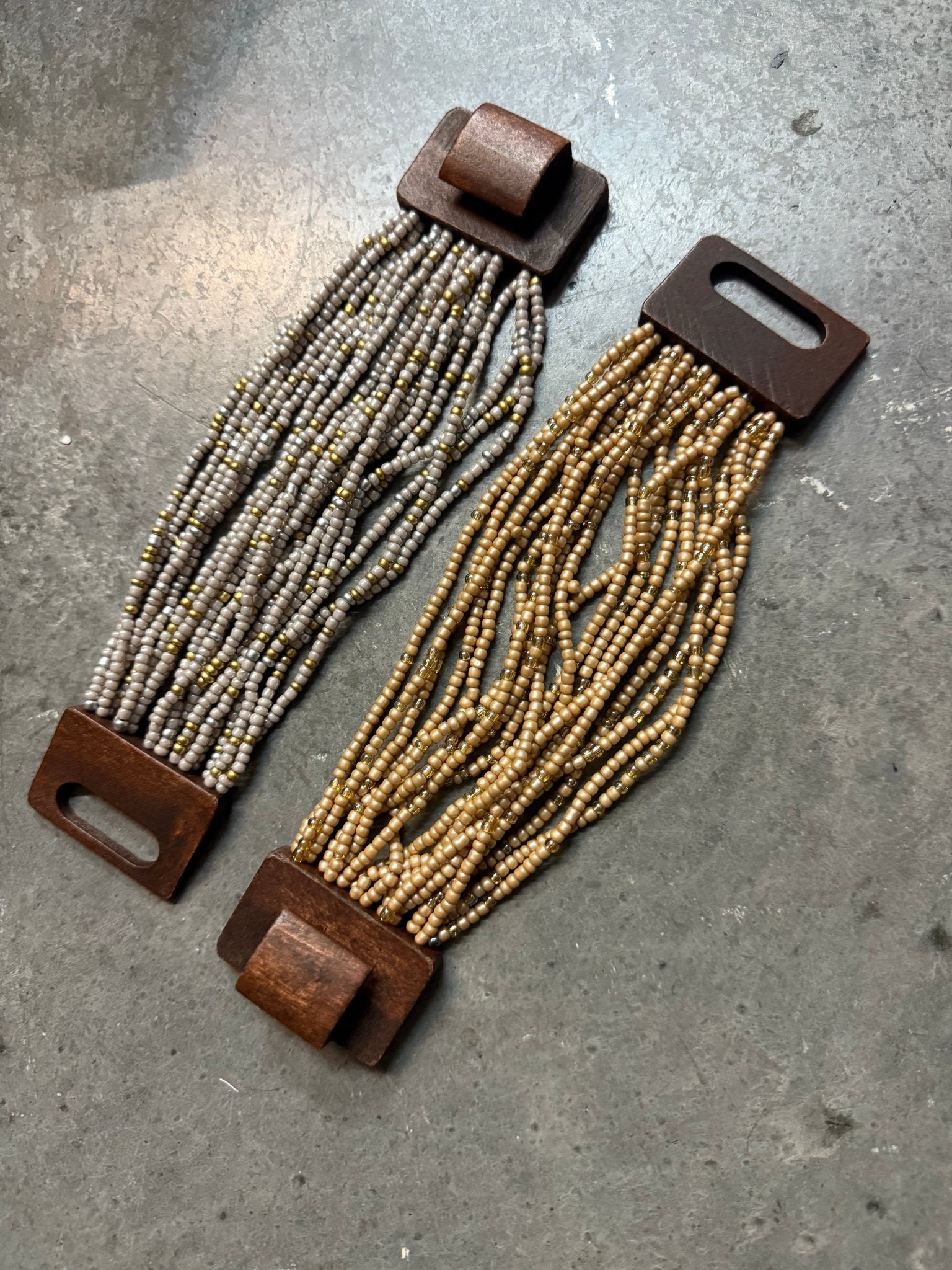 Multi Strand Wooden Closure Bracelet - Vintage Vault Boutique