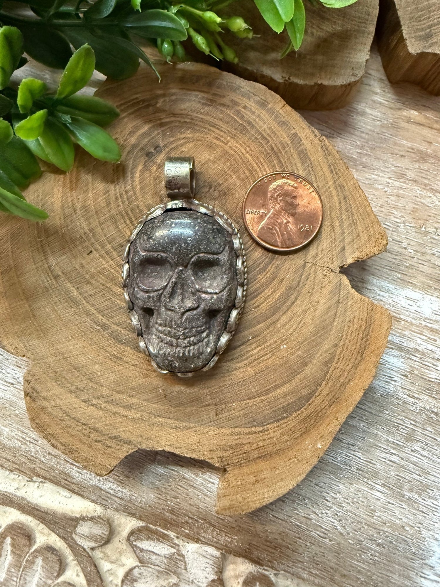 Semi - Precious Skull Tibetan Pendant - Vintage Vault Boutique