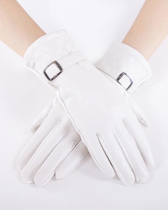 Faux Leather Quilted Cuff Gloves - Vintage Vault Boutique