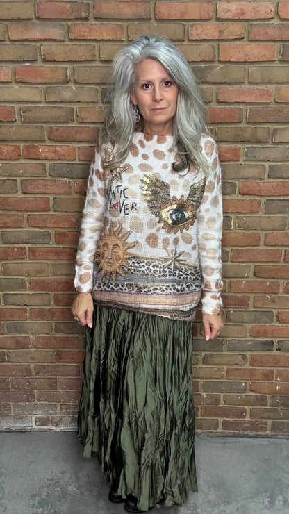Romantic Lover Print Sweater - Vintage Vault Boutique