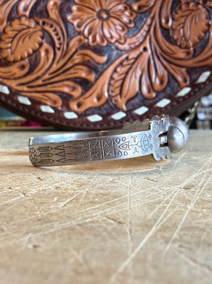 Triple Ball Navajo Silver Cuff