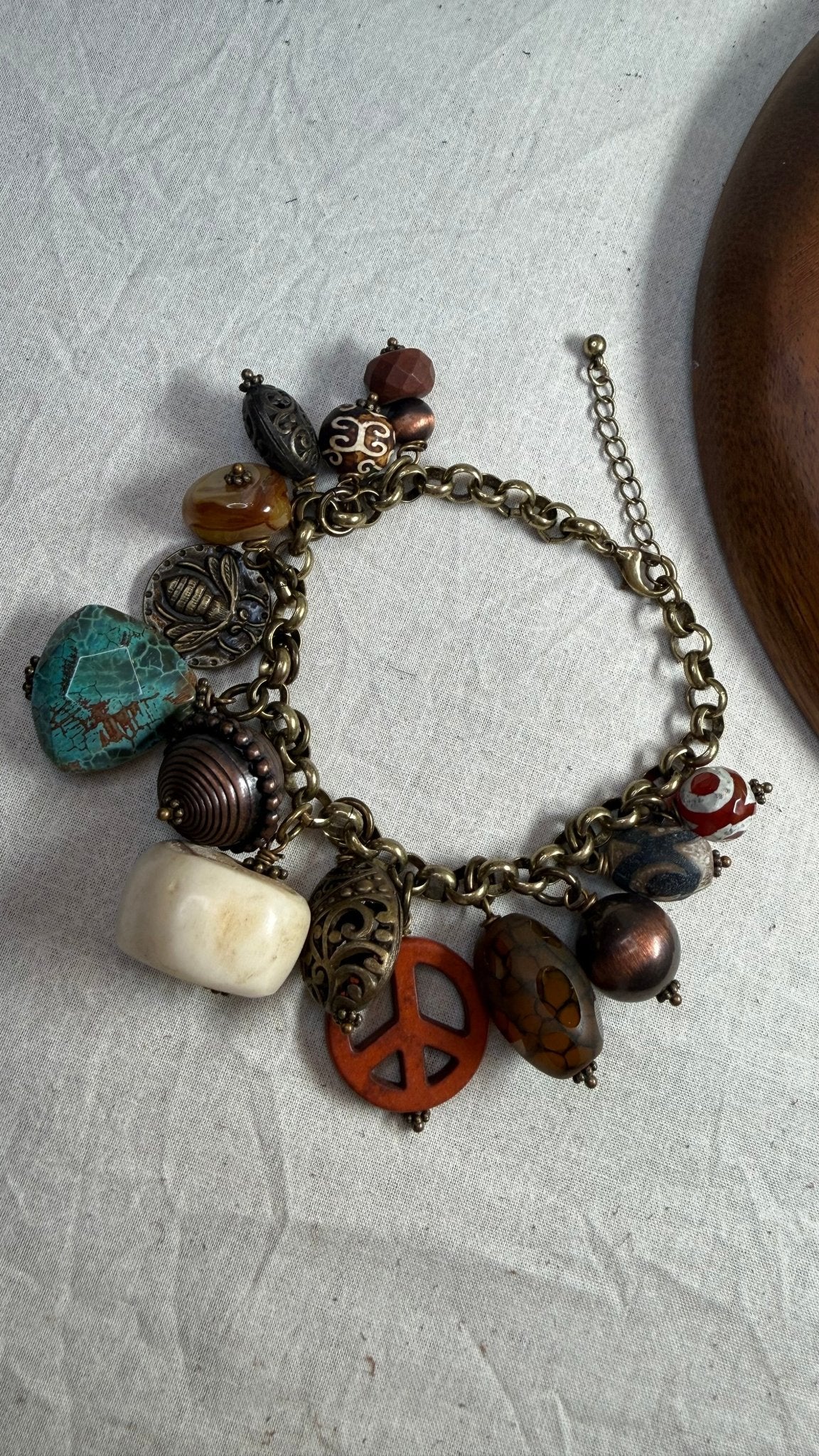 Peace &amp; More Charm Bracelet - Vintage Vault Boutique