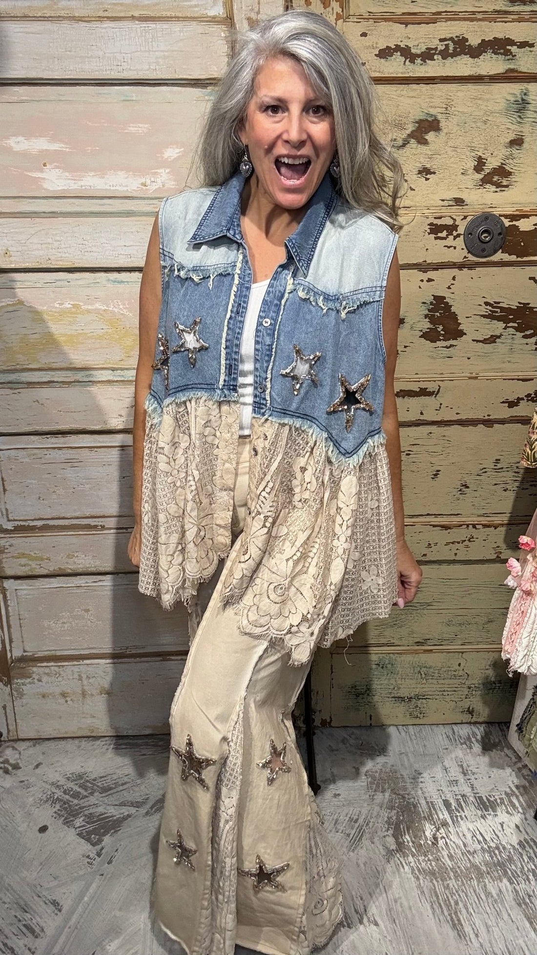 Tin Star and Wishes Vest - Vintage Vault Boutique