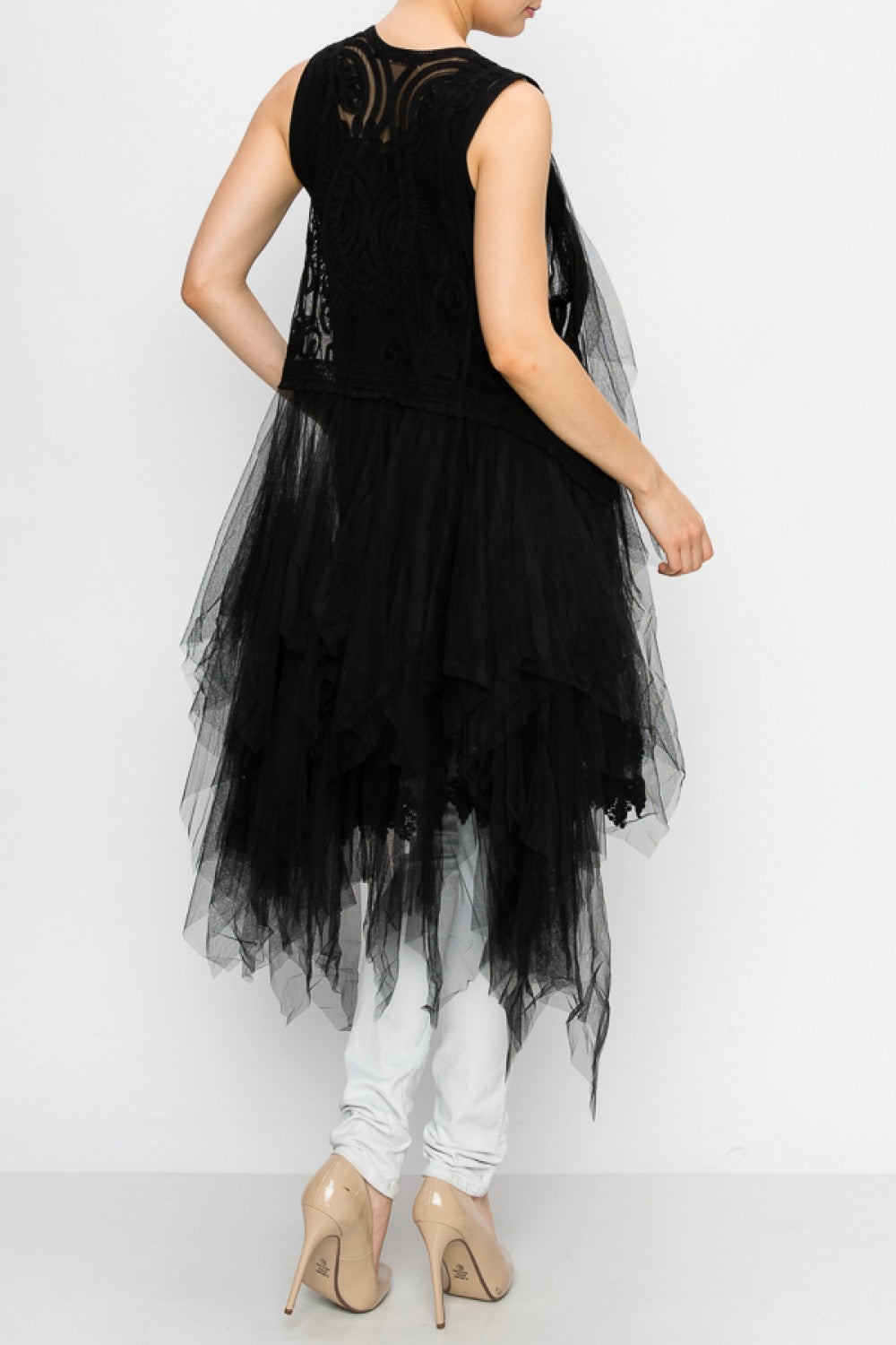 Mesh and Crochet Tulle Vest