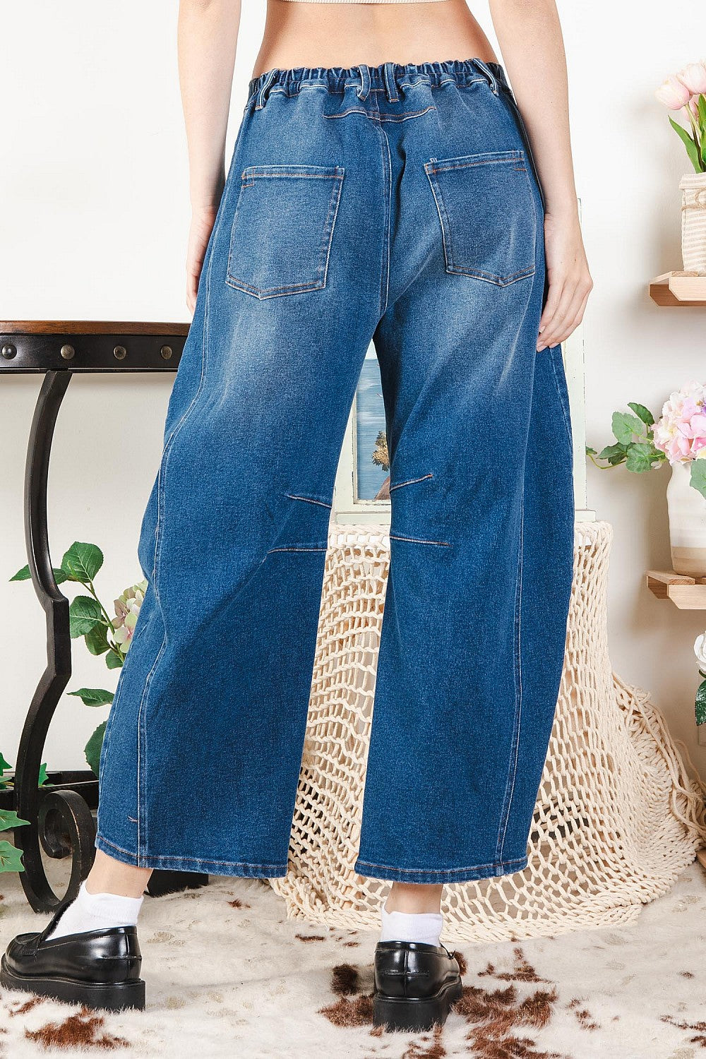 Denim Barrel Denim Pants 