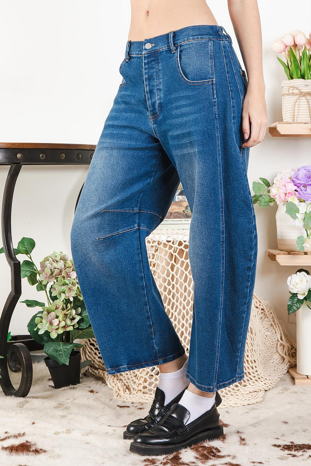 Denim Barrel Denim Pants 