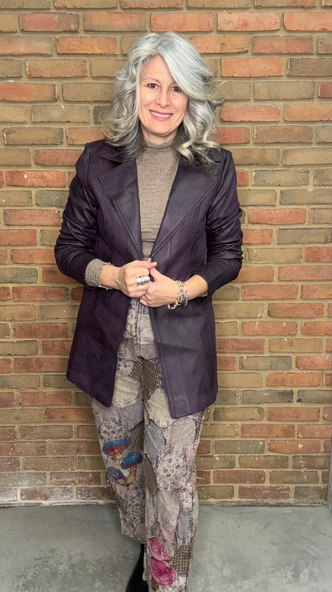 Vintage Textured Faux Suede Jacket