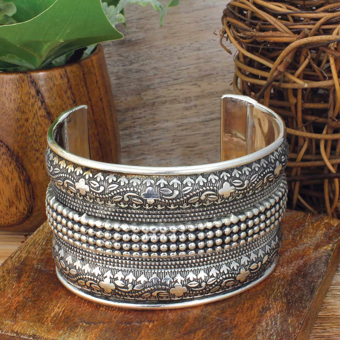 Bali Bazaar Silver Cuff Bracelet